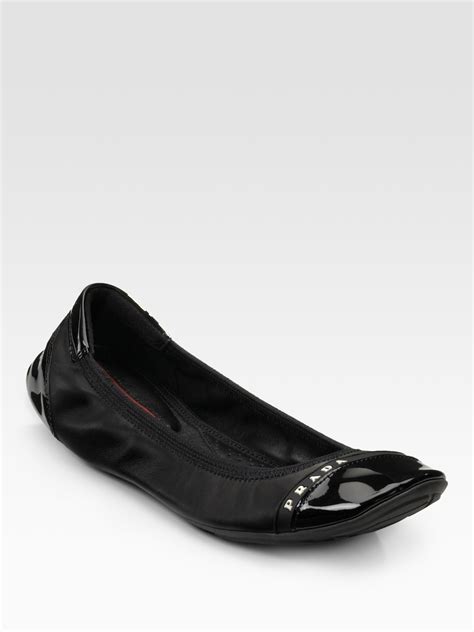 prada womens scrunch ballet flat shoes sale|Prada Ballet Flats for Women .